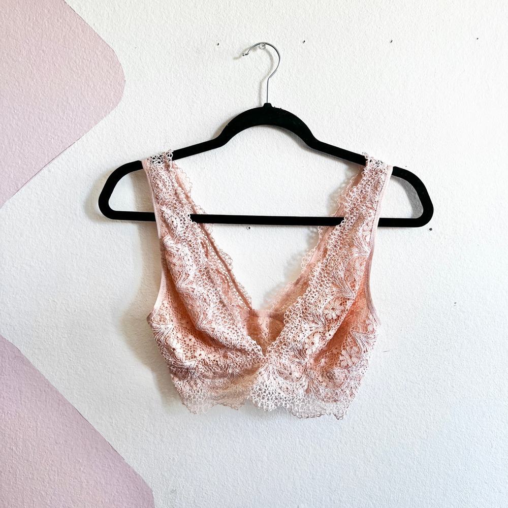 Victoria's Secret Bralette Women's Medium Peach Lace Festival Coachella